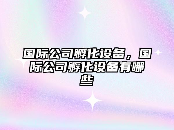 國際公司孵化設備，國際公司孵化設備有哪些
