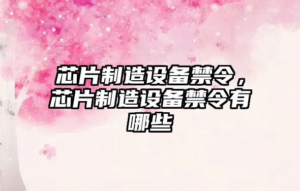 芯片制造設備禁令，芯片制造設備禁令有哪些