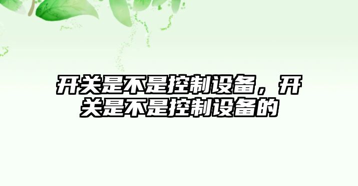 開(kāi)關(guān)是不是控制設備，開(kāi)關(guān)是不是控制設備的