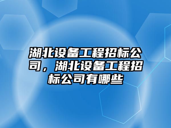 湖北設備工程招標公司，湖北設備工程招標公司有哪些