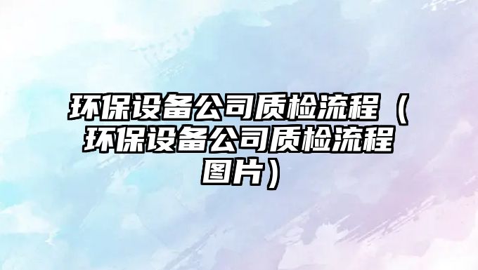 環(huán)保設備公司質(zhì)檢流程（環(huán)保設備公司質(zhì)檢流程圖片）