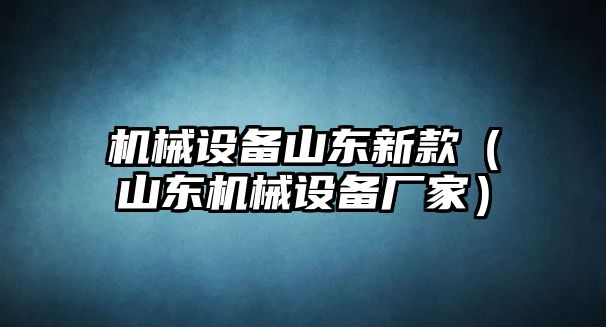 機械設備山東新款（山東機械設備廠(chǎng)家）