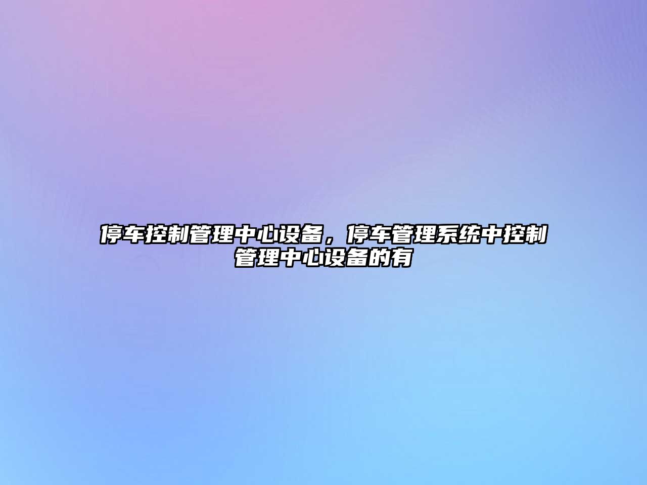 停車(chē)控制管理中心設備，停車(chē)管理系統中控制管理中心設備的有