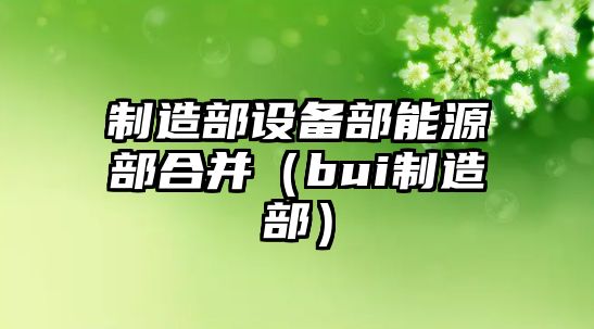 制造部設備部能源部合并（bui制造部）