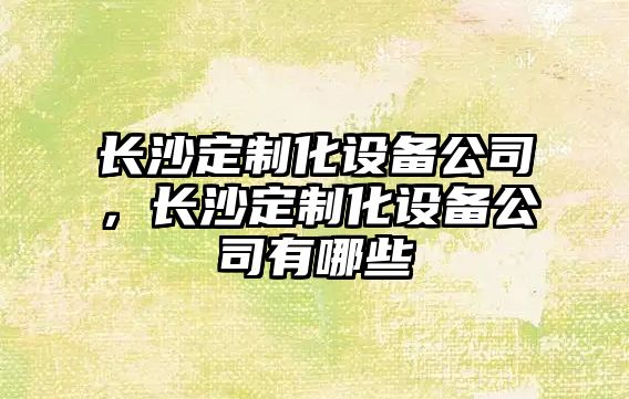 長(cháng)沙定制化設備公司，長(cháng)沙定制化設備公司有哪些