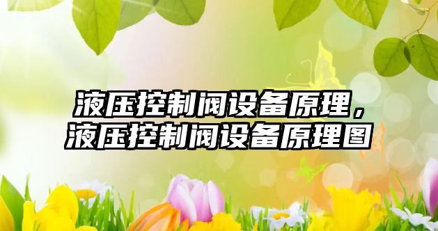 液壓控制閥設備原理，液壓控制閥設備原理圖