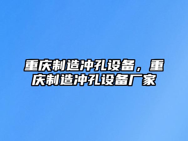 重慶制造沖孔設備，重慶制造沖孔設備廠(chǎng)家