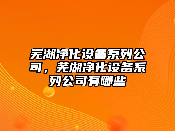 蕪湖凈化設備系列公司，蕪湖凈化設備系列公司有哪些