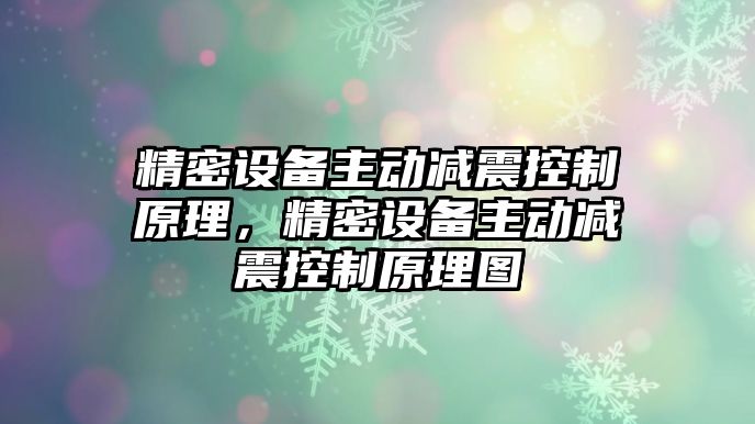 精密設備主動(dòng)減震控制原理，精密設備主動(dòng)減震控制原理圖