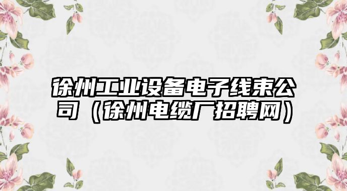徐州工業(yè)設備電子線(xiàn)束公司（徐州電纜廠(chǎng)招聘網(wǎng)）