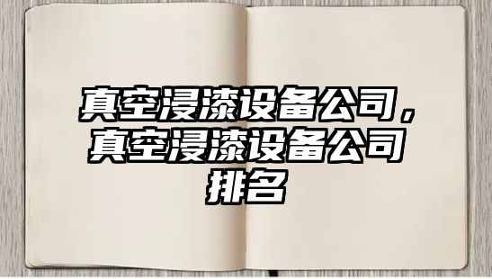 真空浸漆設備公司，真空浸漆設備公司排名