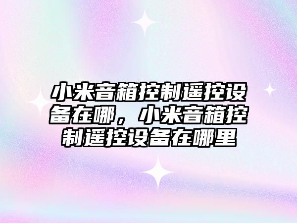 小米音箱控制遙控設備在哪，小米音箱控制遙控設備在哪里