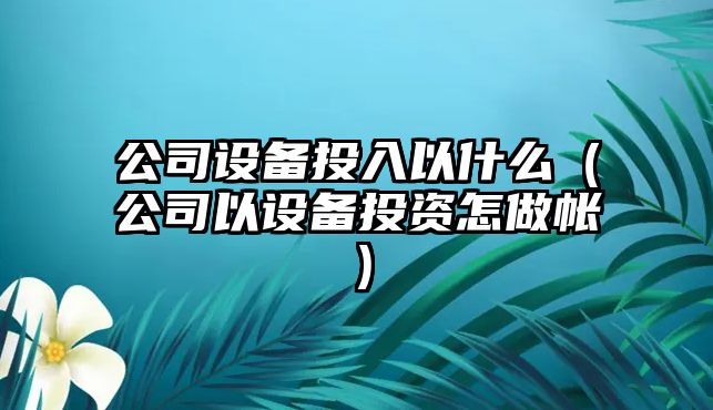 公司設備投入以什么（公司以設備投資怎做帳）