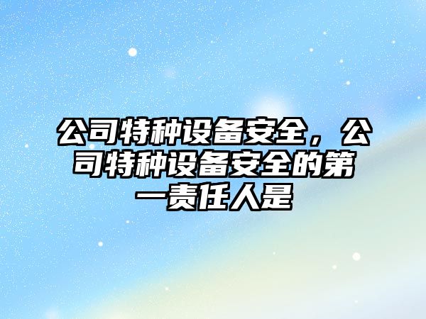 公司特種設備安全，公司特種設備安全的第一責任人是