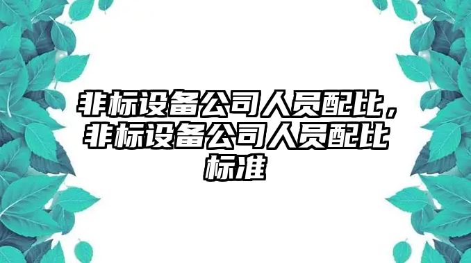 非標設備公司人員配比，非標設備公司人員配比標準