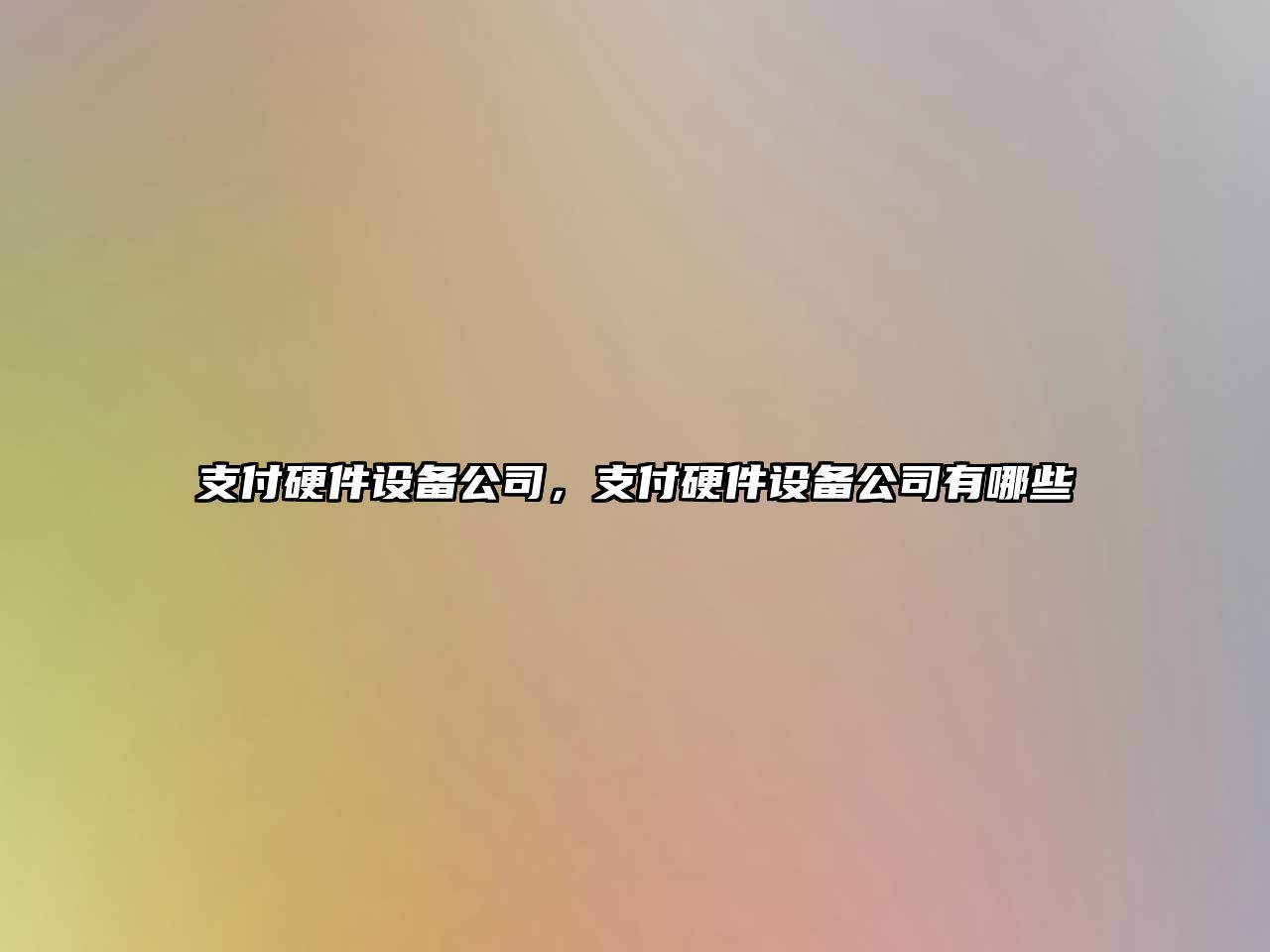 支付硬件設備公司，支付硬件設備公司有哪些