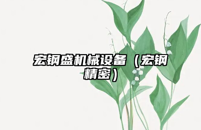 宏鋼盛機械設備（宏鋼精密）
