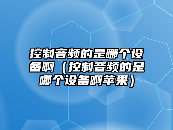 控制音頻的是哪個(gè)設備?。刂埔纛l的是哪個(gè)設備啊蘋(píng)果）