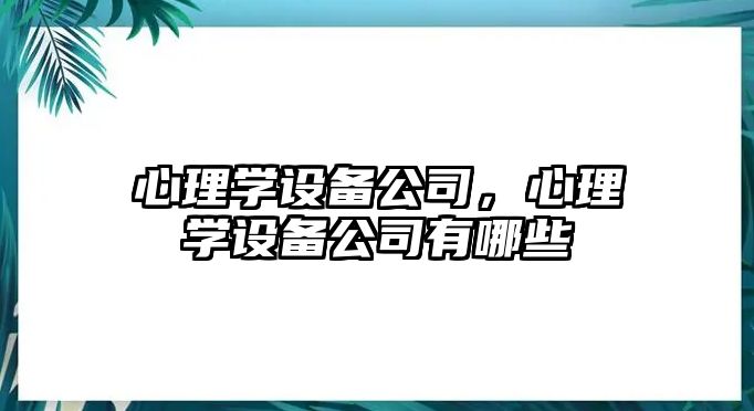 心理學(xué)設備公司，心理學(xué)設備公司有哪些
