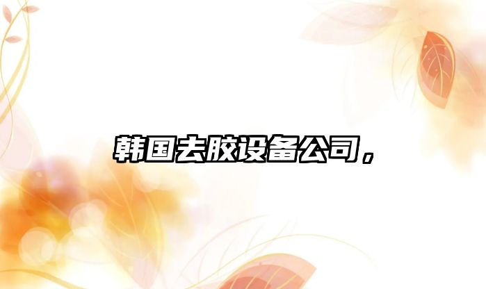 韓國去膠設備公司，