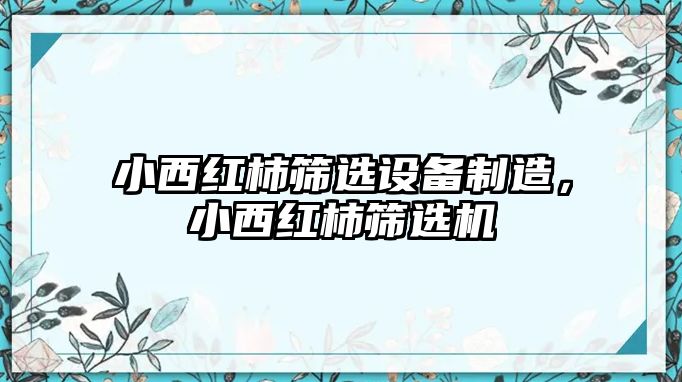 小西紅柿篩選設備制造，小西紅柿篩選機