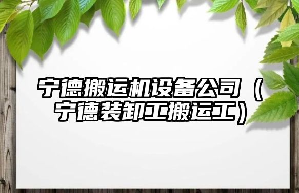 寧德搬運機設備公司（寧德裝卸工搬運工）
