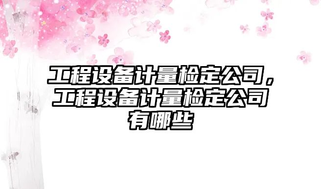 工程設備計量檢定公司，工程設備計量檢定公司有哪些