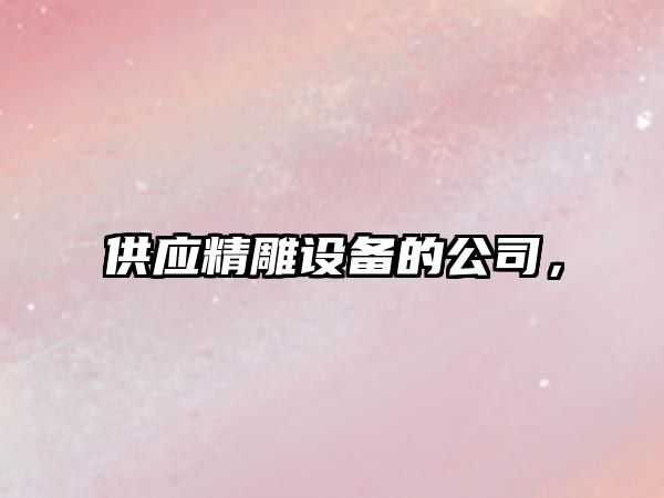 供應精雕設備的公司，