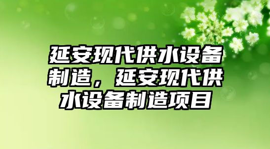 延安現代供水設備制造，延安現代供水設備制造項目