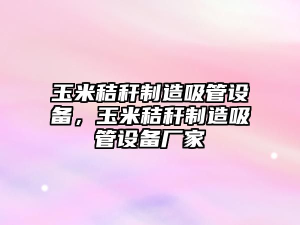 玉米秸稈制造吸管設備，玉米秸稈制造吸管設備廠(chǎng)家
