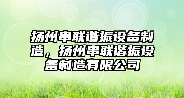 揚州串聯(lián)諧振設備制造，揚州串聯(lián)諧振設備制造有限公司