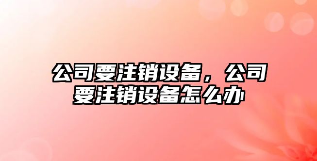 公司要注銷(xiāo)設備，公司要注銷(xiāo)設備怎么辦