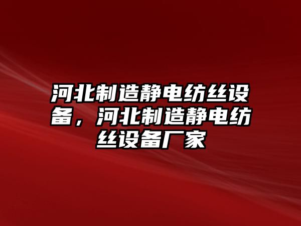 河北制造靜電紡絲設備，河北制造靜電紡絲設備廠(chǎng)家