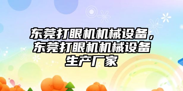 東莞打眼機機械設備，東莞打眼機機械設備生產(chǎn)廠(chǎng)家