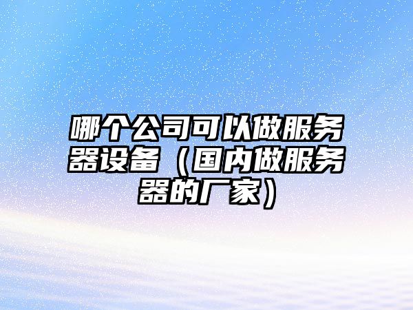 哪個(gè)公司可以做服務(wù)器設備（國內做服務(wù)器的廠(chǎng)家）