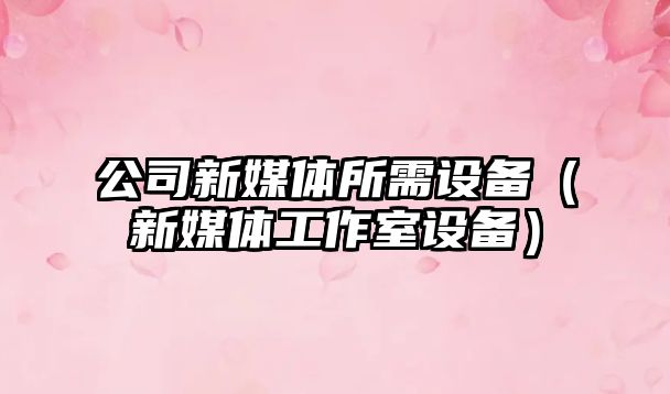 公司新媒體所需設備（新媒體工作室設備）