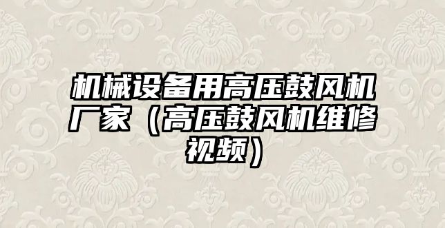 機械設備用高壓鼓風(fēng)機廠(chǎng)家（高壓鼓風(fēng)機維修視頻）