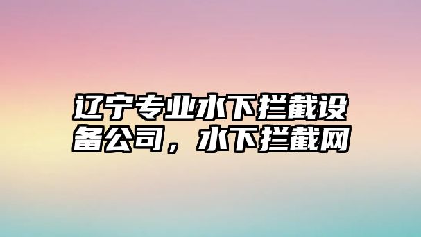 遼寧專(zhuān)業(yè)水下攔截設備公司，水下攔截網(wǎng)