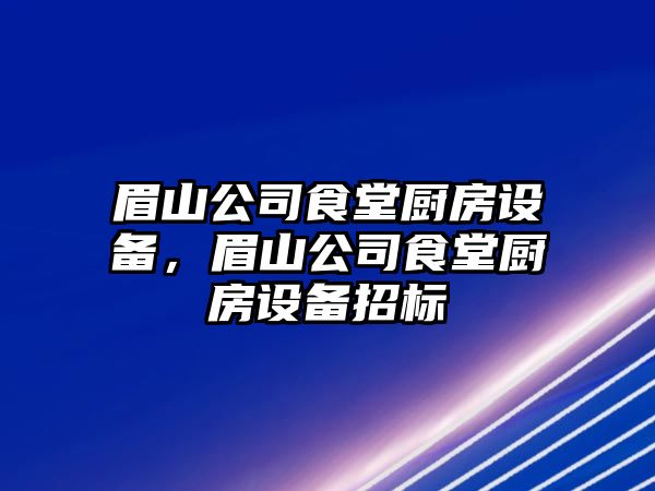 眉山公司食堂廚房設備，眉山公司食堂廚房設備招標