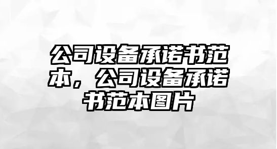 公司設備承諾書(shū)范本，公司設備承諾書(shū)范本圖片