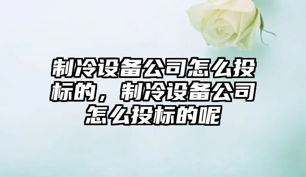 制冷設備公司怎么投標的，制冷設備公司怎么投標的呢