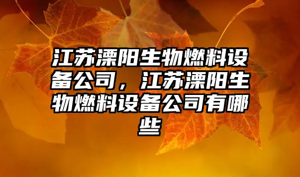江蘇溧陽(yáng)生物燃料設備公司，江蘇溧陽(yáng)生物燃料設備公司有哪些