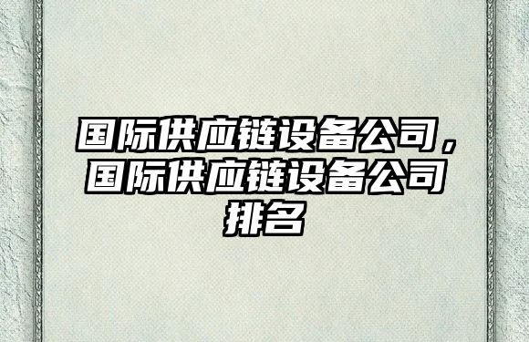國際供應鏈設備公司，國際供應鏈設備公司排名