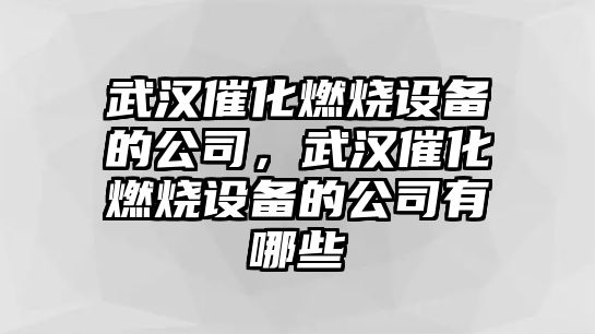 武漢催化燃燒設備的公司，武漢催化燃燒設備的公司有哪些