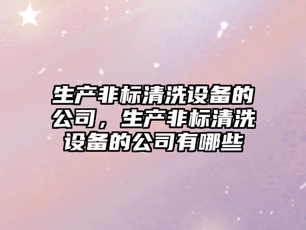 生產(chǎn)非標清洗設備的公司，生產(chǎn)非標清洗設備的公司有哪些