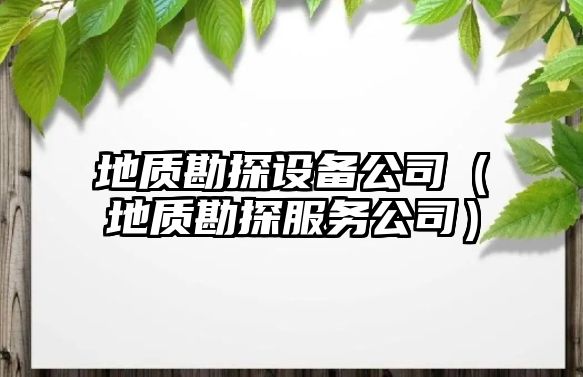 地質(zhì)勘探設備公司（地質(zhì)勘探服務(wù)公司）