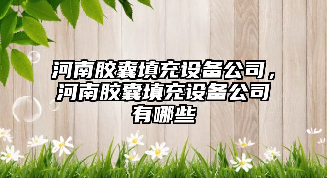 河南膠囊填充設備公司，河南膠囊填充設備公司有哪些