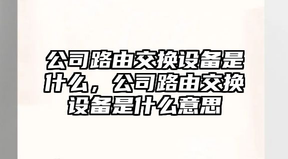 公司路由交換設備是什么，公司路由交換設備是什么意思