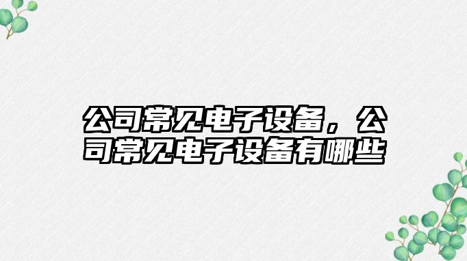 公司常見(jiàn)電子設備，公司常見(jiàn)電子設備有哪些