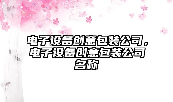 電子設備創(chuàng  )意包裝公司，電子設備創(chuàng  )意包裝公司名稱(chēng)